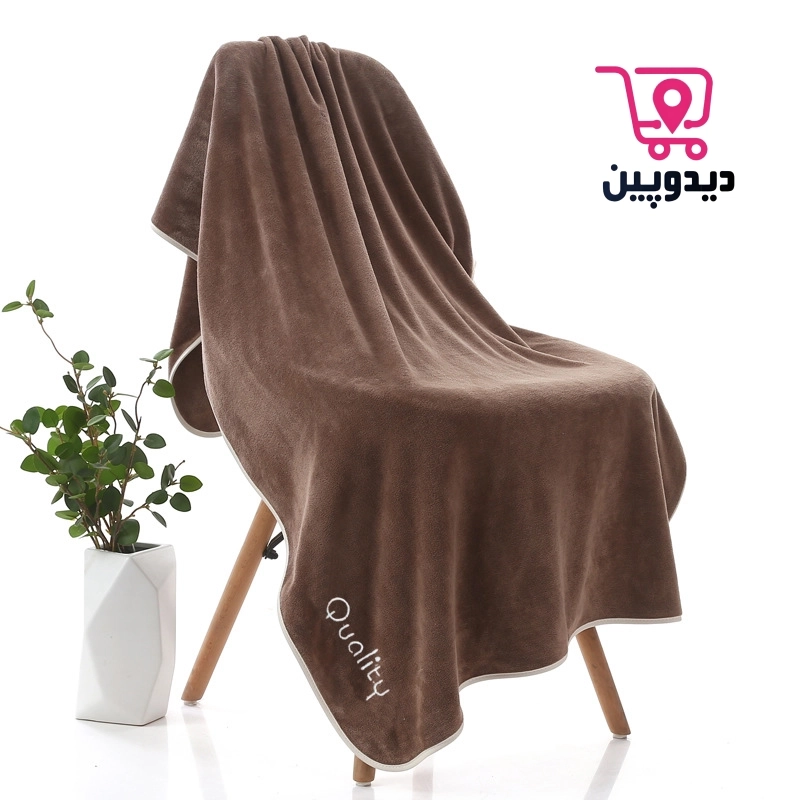 حوله استخری میکروفایبر مدل دورنوار دار ابعاد 140 در 70